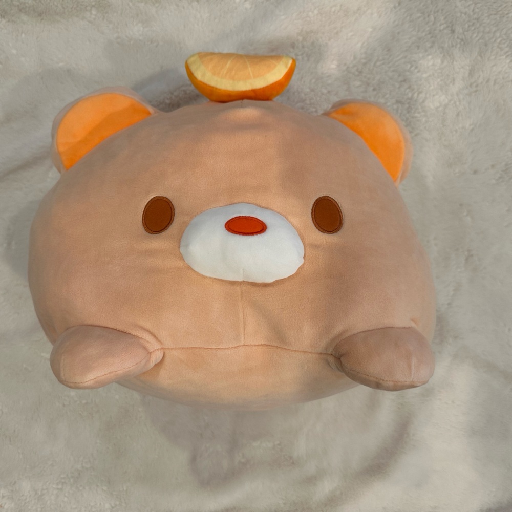 Big Orange Plush Cat 13 Inches New Round Soft Pillowlike Squishy Stuffed Animal